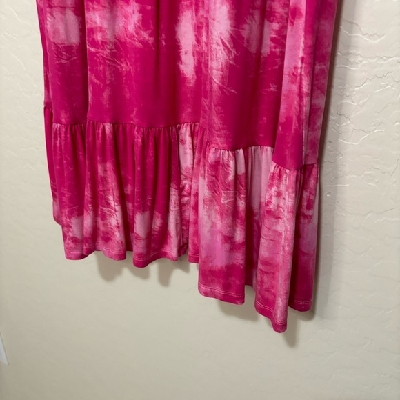 J Jason Wu Plus Size Pink Tie Dye Jersey Knit Sleeveless Maxi Sun Dress 2X - Picture 5 of 8